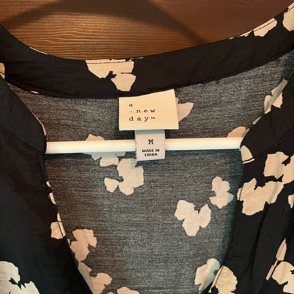 A New Day Monochrome Floral Long Sleeve Maxi Dress